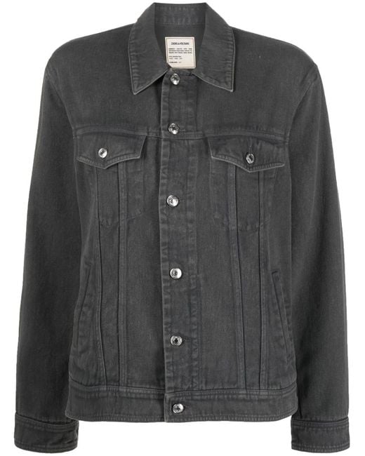 Zadig & Voltaire Black Kase Organic Cotton Denim Jacket
