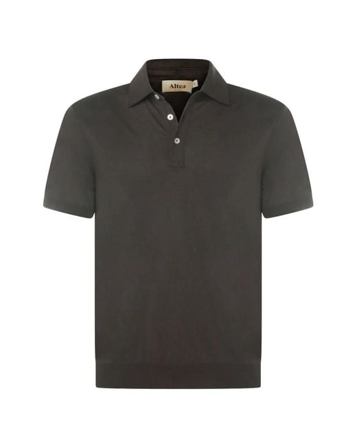 Altea Black Buttoned Polo Shirt for men