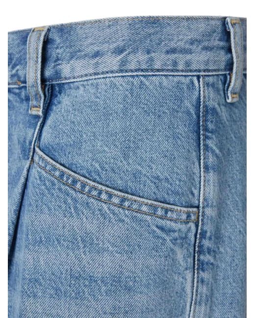 Citizens of Humanity Blue Pleated Wide-Leg Jeans