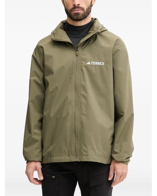 Adidas Green Multi Essentials 2L Zip Jacket for men