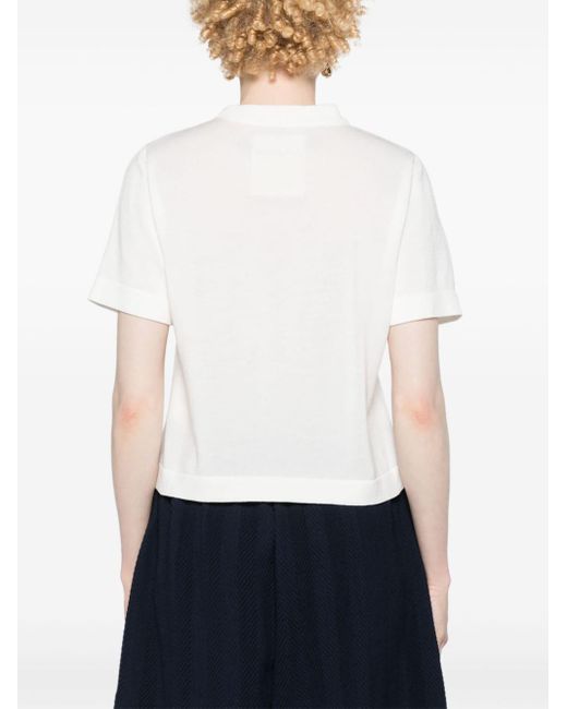 Cordera White Fine-knit Cotton T-shirt