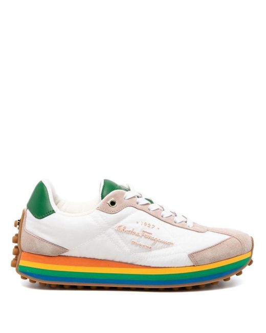 ferragamo rainbow wedge
