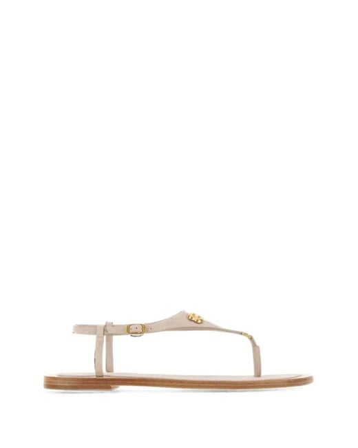 Balenciaga White Riva Flat Sandals
