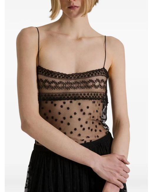 Alberta Ferretti Top Van Mesh in het Black