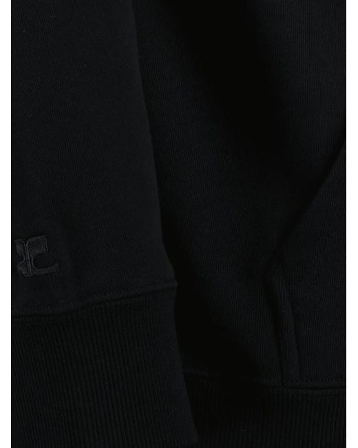Courreges Black Cotton Hoodie for men