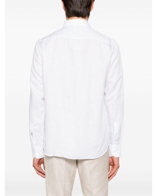 Camicia con colletto ampio di Boss in White da Uomo