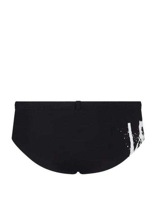 DSquared² Black Logo-Print Swim Trunks for men