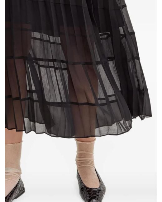 Morgan Black Pleated Maxi Skirt