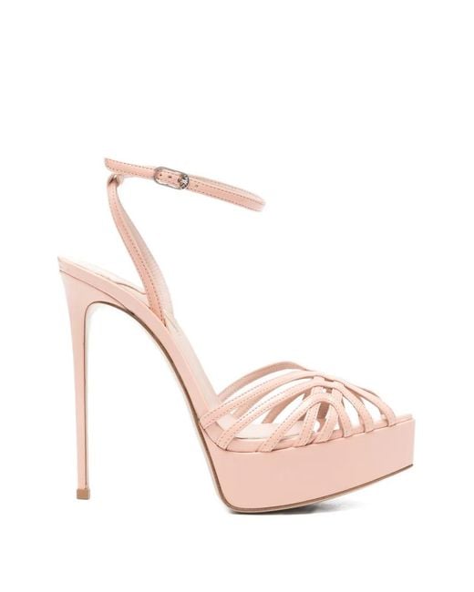 Le Silla Pink Embrace Platform Caged Sandals
