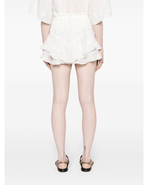 Isabel Marant White Elsa Layered Ramie Shorts