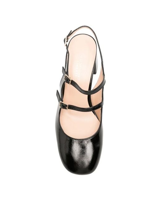 SERGIO MORETTI FIRENZE White Triple-Strap Slingback Pumps