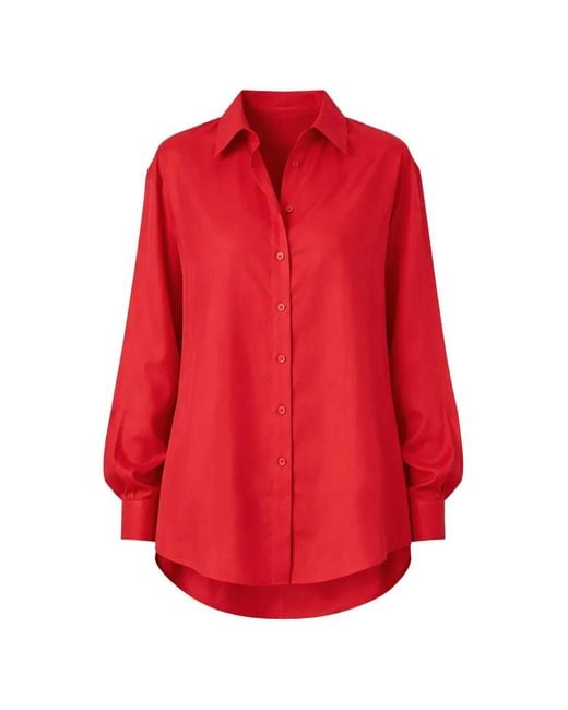 Phisique Du Role Red Giovanna Balloon-Sleeve Shirt