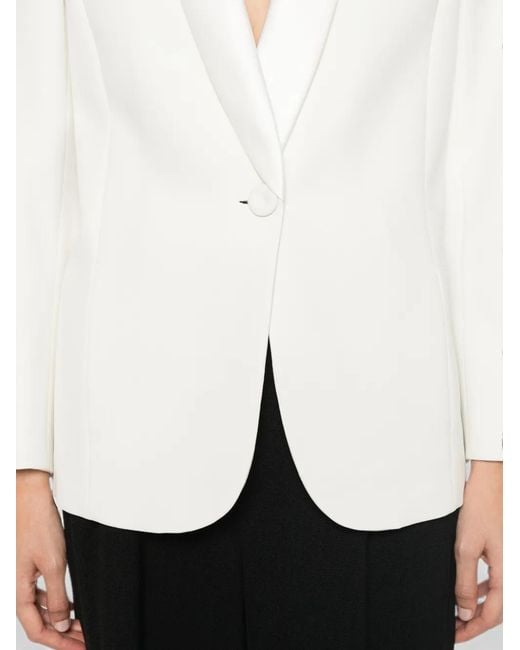 Giorgio Armani White Shawl-Lapel Single-Breasted Blazer
