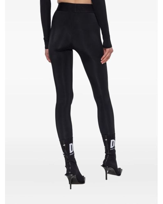 DIESEL Black Adeline Logo-Waistband Leggings