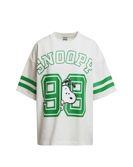 Essentiel Antwerp Green Snoopy Print Oversized T-Shirt