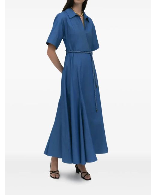 Vestido camisero con cinturón Rosetta Getty de color Blue