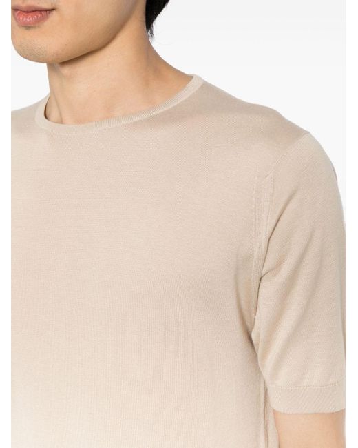 John Smedley Natural Belden Knitted Cotton T-shirt for men