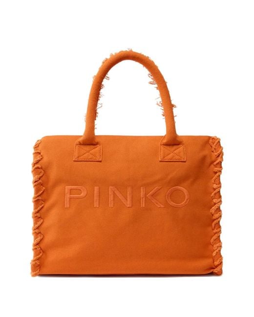 Pinko Orange Medium Beach Shopping Tote