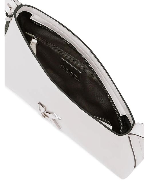 Karl Lagerfeld White Geo Leather Shoulder Bag
