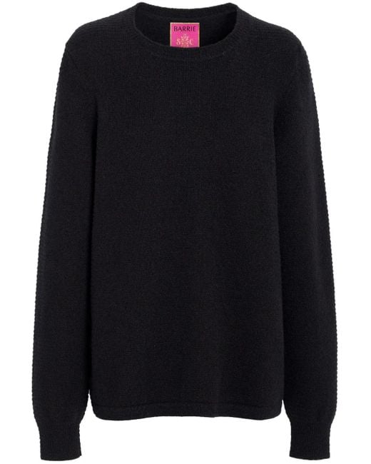 Barrie Black Striped Chunky-Knit Jumper