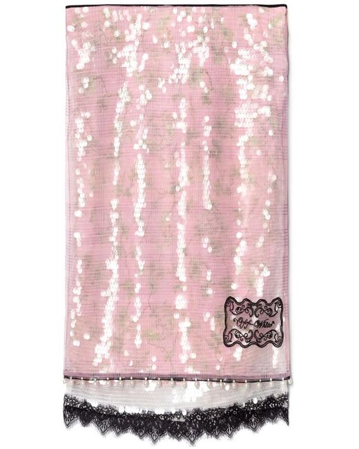 Off-White c/o Virgil Abloh Pink Ramage Sequined Midi Skirt