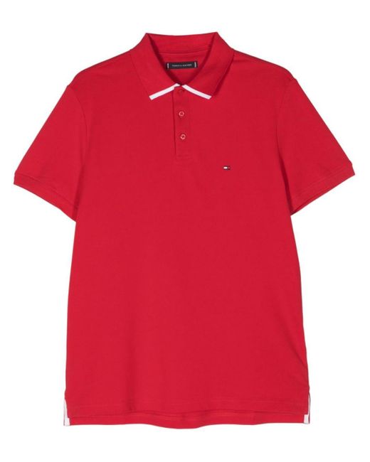 Tommy Hilfiger Red Contrasting-border Polo Shirt for men
