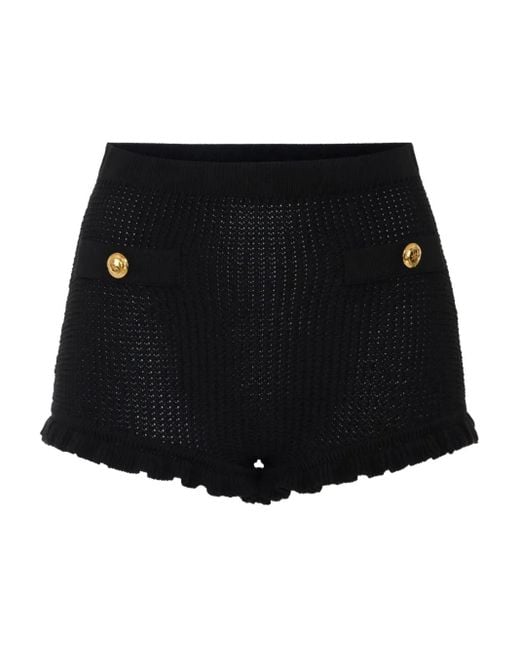 Elisabetta Franchi Black Shorts mit Knopfdetail