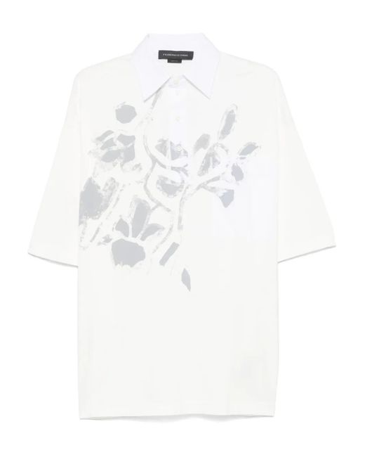 Polo À Imprimé Graphique FEDERICO CINA pour homme en coloris White