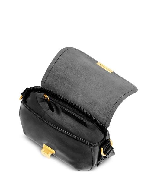 The Bridge Black Federica Leather Flap-Top Cross Body Bag