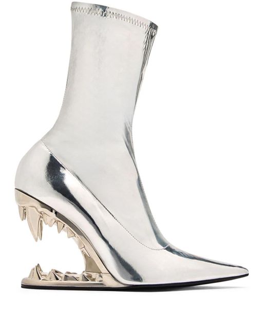 Gcds White 110Mm Morso Mirror Vinyl Ankle Boots