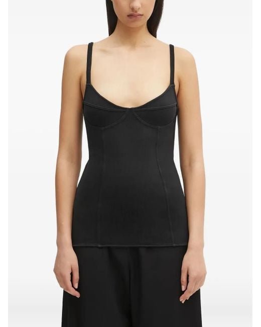 Our Legacy Black Ribbed-Knit Scoop-Neck Top