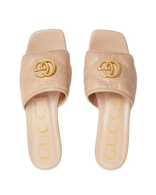 Gucci GG Matelassé Slide Sandals in 