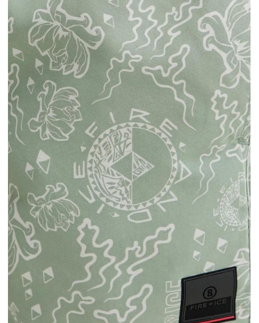 Bogner Fire + Ice Green Nelson Logo-Print Drawstring Swim Shorts for men