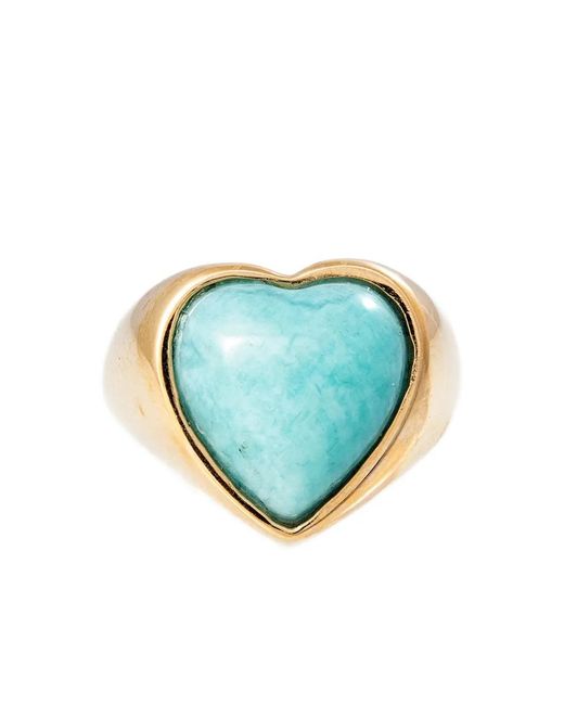 Jacquie Aiche Blue Bague Cœur En 14Ct Sertie D'Amazonite
