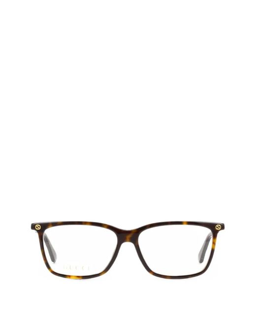 Gucci Black Rectangle-Frame Glasses