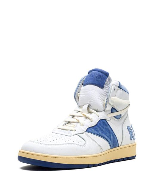 Rhude Rhecess "white/royal Blue" High-top Sneakers