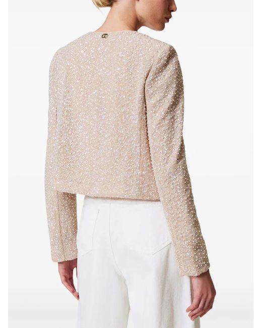 Twinset Natural Sequinned Jacket