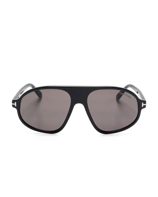 Tom Ford Gray Erol Pilot-Frame Sunglasses for men