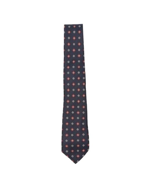 Canali Blue Cravate Pointue À Motif Géométrique for men