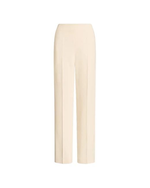 Alberta Ferretti White Pressed-Crease Trousers