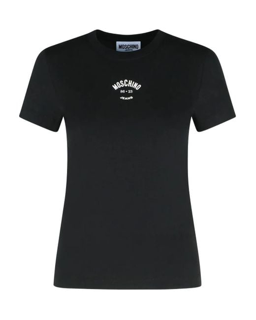 Moschino Black T-Shirt mit Logo-Print