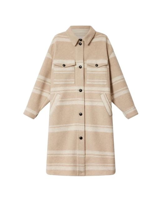Isabel Marant Natural Djila Striped Coat