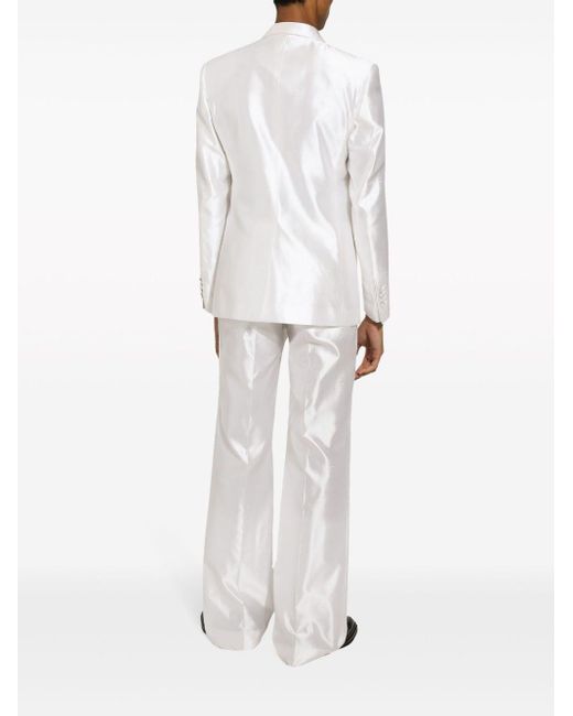 Dolce & Gabbana Hose aus Shantung-Seide in White für Herren