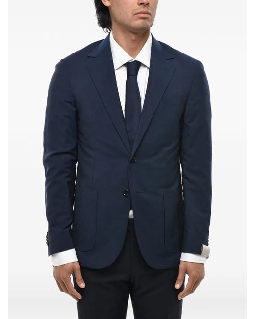 Corneliani Blue Gate Single-Breasted Blazer for men
