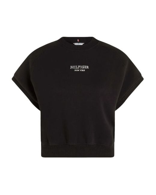 Tommy Hilfiger Black Logo-Print T-Shirt