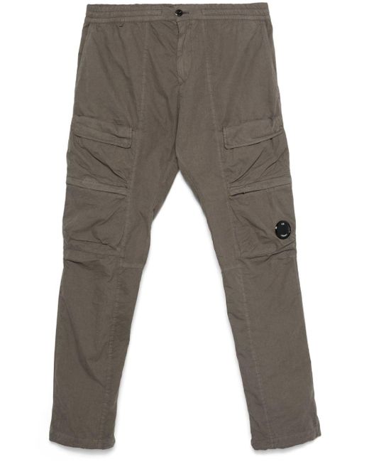 C P Company Gray Microreps Cargo Trousers for men