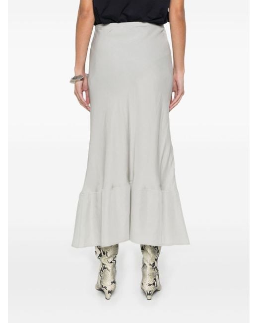 Lemaire White Lyocell Flared Skirt
