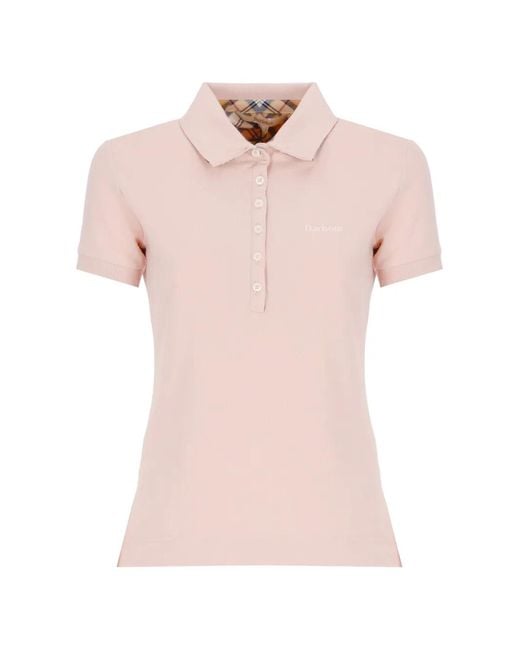 Barbour Pink Buttoned Polo Top