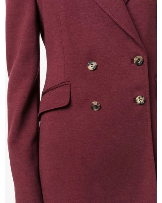 Gabriela Hearst Purple Double-Breasted Wool-Blend Blazer