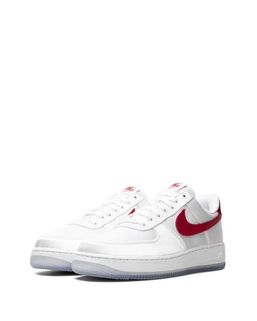 Nike White Air Force 1 Low '07 "Satin/Varsity" Sneakers